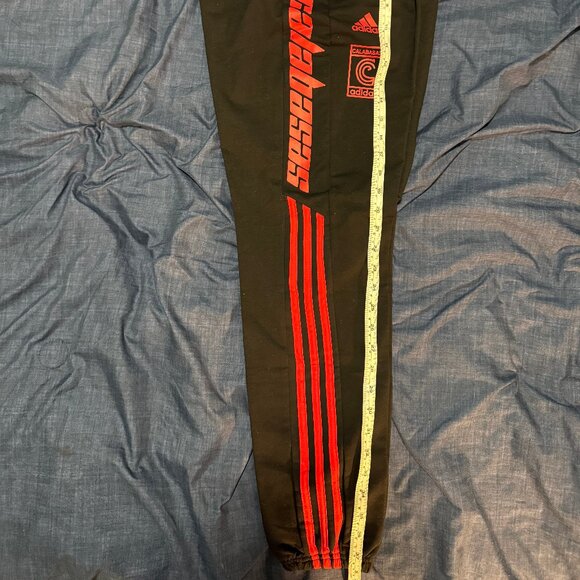 Adidas X Calabasas Track Pants Yeezy 3 Stripes Red/Black Season 4 Unisex 2XL - Picture 2 of 5
